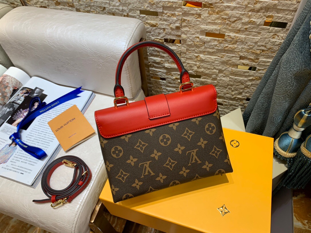 LOUIS VUITTON Locky BB Shoulder Bag. Original Quality Bag including gift box, care book, dust bag, authenticity card. Small and structured, the Locky BB bag in Epi leather combines refinement with bold statement style, thanks to an oversized gold-metal LV padlock closure. A fashionable day-to-evening piece, it can be worn in any number of ways to suit the mood or occasion: by hand, on the elbow, over the shoulder or cross body on its detachable strap. | CRIS&COCO Authentic Quality Designer Bag and Luxury Accessories