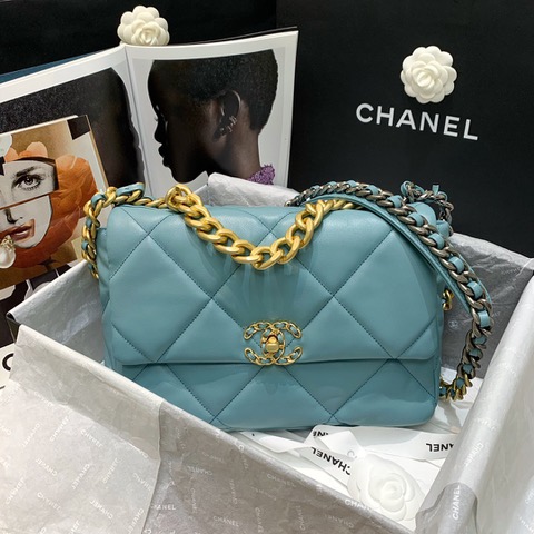 CHANEL '19' Flap Bag. High-end quality bag including gift box, literature, dust bag, authenticity card. Chanel's newest bag was designed along with Virginie Viard, and it made its debut on the runway of Paris Fashion Week earlier this year. The bag, called the Chanel 19 Bag, is aptly named after its birth year, and it is said to be inspired by the classic 2.55 bag. | CRIS&COCO Authentic Quality Designer Bags and Luxury Accessories