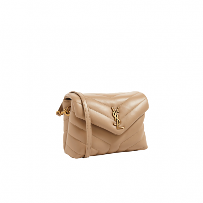 SAINT LAURENT Toy Loulou MatelassΓ© Mini Bag. If asked to describe the design of the SAINT LAURENT Toy Loulou MatelassΓ© Mini Bag in a few words, weβd say that it is a feminine bag with a slight rock and roll feel to it. One of the most noticeable things about the look of the LouLou is the padded quilted leather, a feature which gives the bag more volume. The leather padded chain handles and the metal interlocking YSL initials on the front flap, make it a bold, yet still classic, luxury handbag. Versatility is another strong point of the YSL LouLou bag, and it can definitely be dressed up or down for any occasion. The chain strap is moveable, which means it can also be worn as a crossbody bag.| CRIS&COCO Authentic Quality Designer Bags and Luxury Accessories
