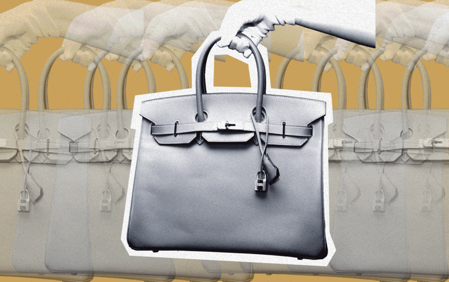 Chic graphic illustration of a replica handbag inspired by luxury style