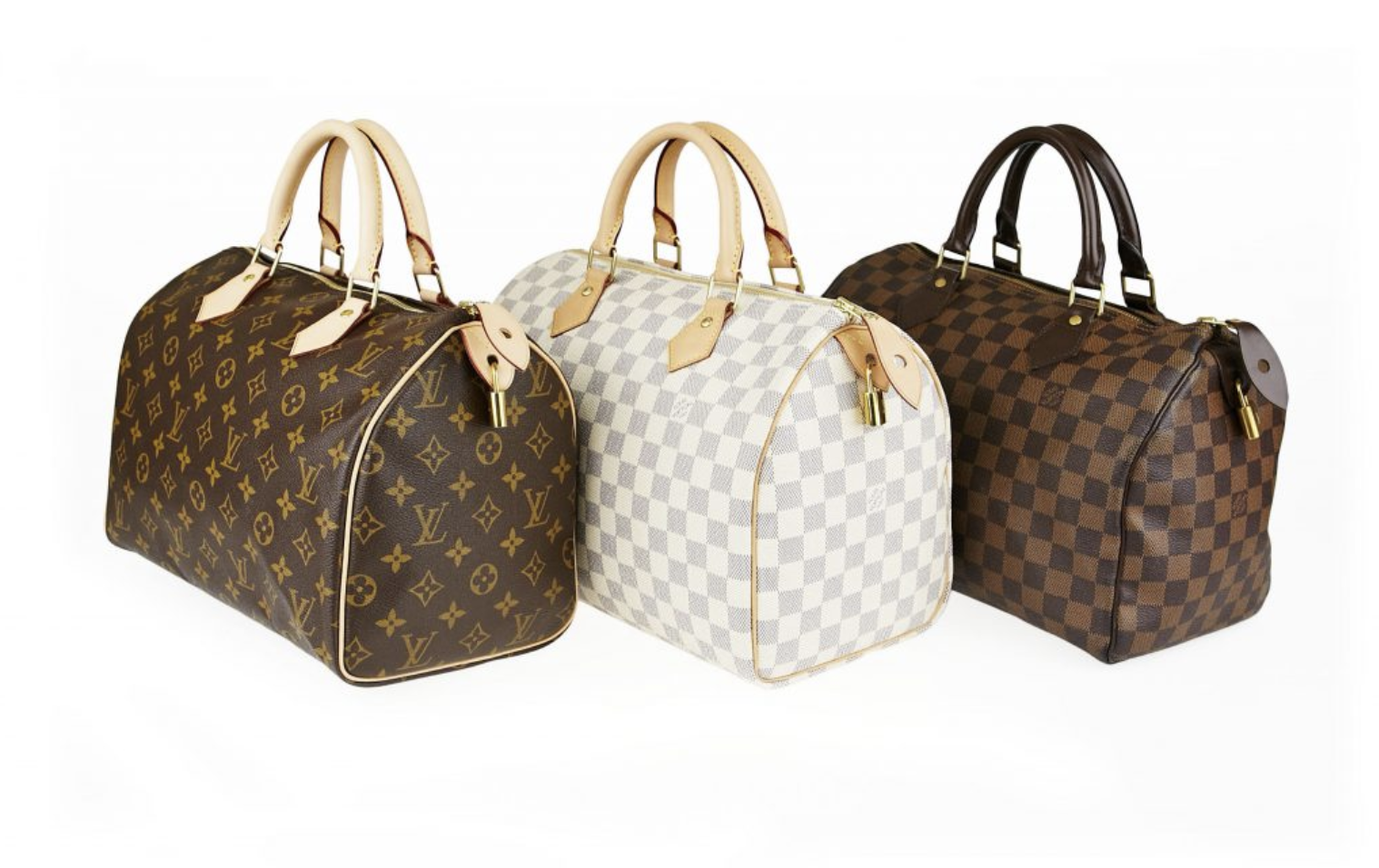 Classic LOUIS VUITTON Speedy bags.