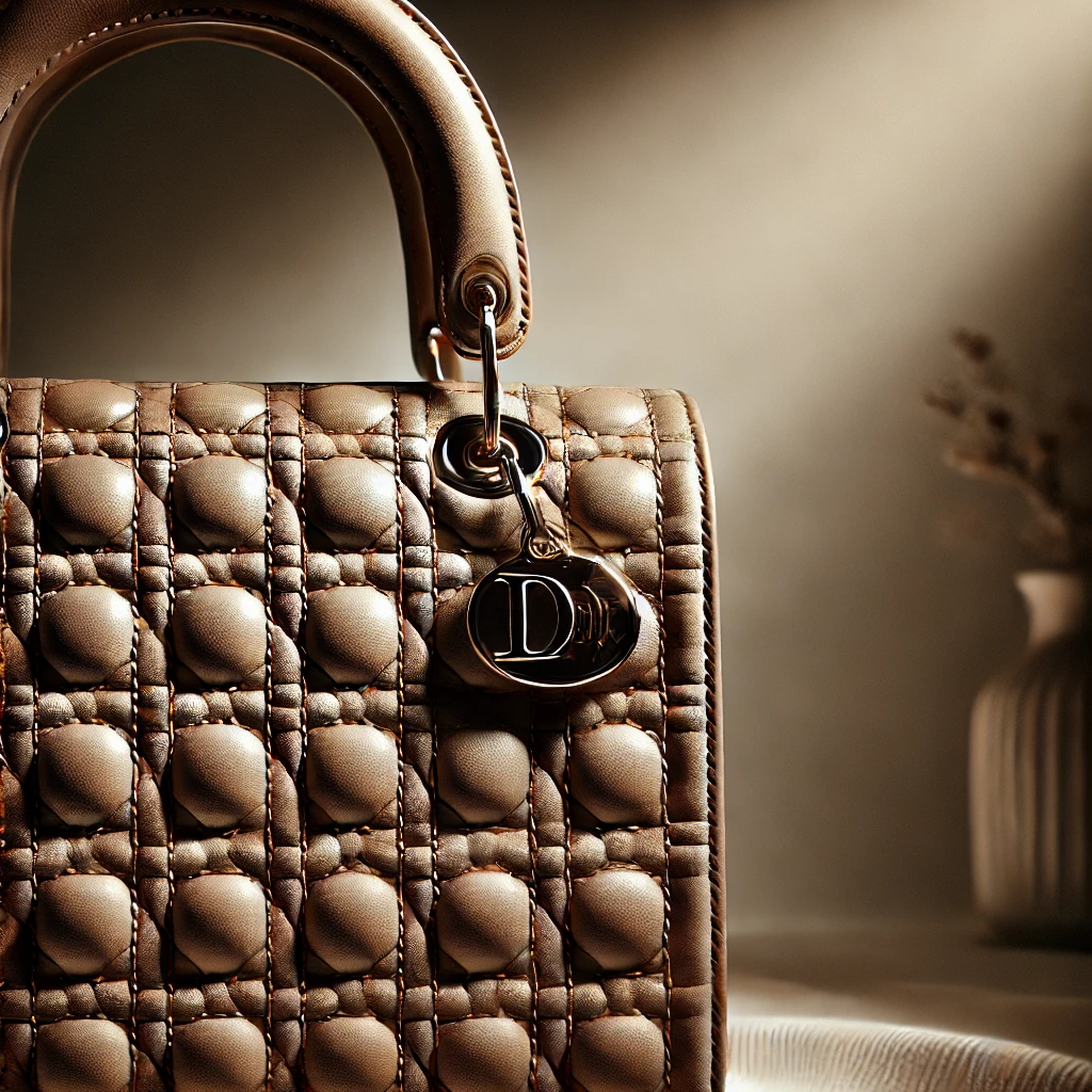 The Art of Cannage: A Signature DIOR Detail. Close-up of DIOR’s Cannage stitching on a LADY DIOR bag.