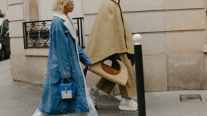 A woman holding a luxury handbag