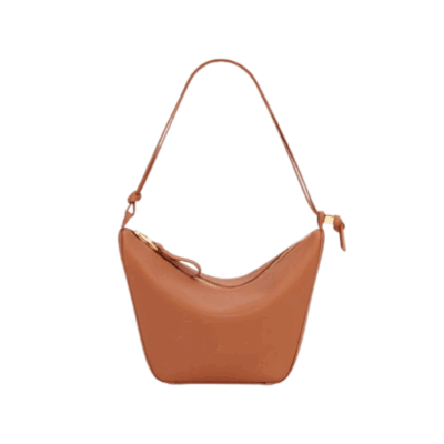 Mini Hammock Hobo. Authentic quality luxury bag crafted in genuine leather comes with authenticity card, dust bag and gift bag. Effortless Form, Everyday Function.  The Mini Hammock Hobo is a contemporary reimagining of Loewe’s iconic Hammock bag. This streamlined variation offers a sleek, sculptural silhouette designed as a versatile sling bag for modern living. Expertly crafted in classic calfskin, it features soft, supple leather and a compact form that adapts effortlessly to your day. The unique design allows for multiple carry options—wear it crossbody, over the shoulder, or by hand. Elegant yet functional, this mini hobo is perfect for essentials, making it an ideal choice for both daily wear and minimalist style statements.