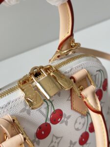 LV x TM Alma BB. Authentic quality luxury bag crafted in genuine leather comes with authenticity card, dust bag and gift bag. A Joyful Icon Reimagined. Playful, artistic, and instantly iconic—the Alma BB returns in a joyful re-edition as part of the celebrated LV x TM collection. This petite masterpiece blends the timeless Art Deco-inspired silhouette with Takashi Murakami’s signature whimsy, splashing the House’s Monogram canvas with bold, cherry-bright motifs. Crafted with natural leather accents and finished with polished gold-tone hardware, it features structured Toron top handles and a charming bow-shaped keybell that adds just the right amount of flirt. Compact yet attention-commanding, the Alma BB is a true collectible—full of joy, color, and unmistakable LV heritage. Carry art. Wear happiness. Make a statement.