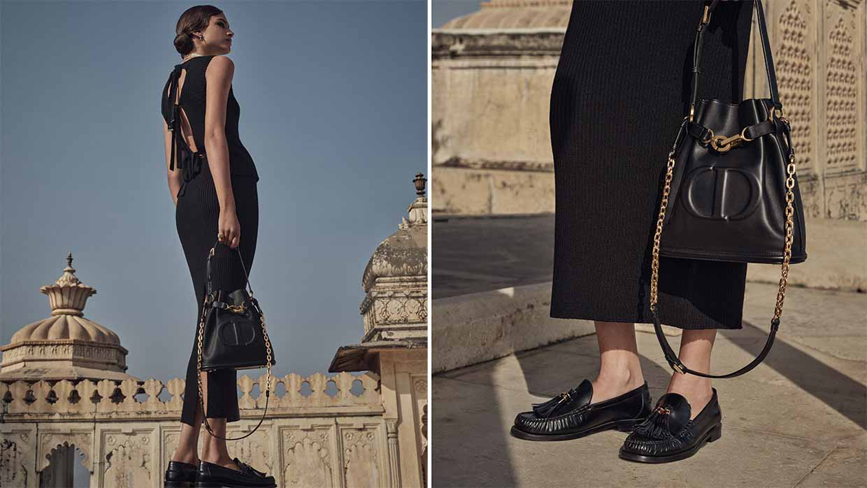 The Dior C’est Bag in timeless black leather, blending sophistication with modern elegance. The Dior C’est Bag in timeless black leather, blending sophistication with modern elegance.<br />