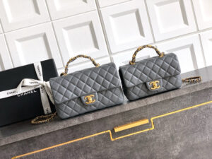 Mini Handy CC Flap Bag. Authentic quality luxury bag crafted in genuine leather comes with authenticity card, dust bag and gift bag. Petite yet powerful, the Caviar Quilted Mini Handy CC Flap embodies timeless sophistication. Crafted from signature caviar leather with classic diamond quilting, this bag exudes refined elegance in every stitch. The design features a structured top handle and a leather-threaded chain strap, offering versatile styling from hand-carry to crossbody. Gold-plated CC details and the signature turn-lock closure add the perfect touch of luxury. Inside, a sleek leather interior with both zipper and patch pockets ensures your essentials stay beautifully organized. Compact, iconic, and unmistakably *ANEL — this is the ultimate statement in modern classic style.