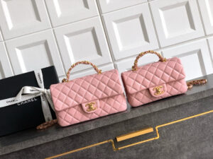 Mini Handy CC Flap Bag. Authentic quality luxury bag crafted in genuine leather comes with authenticity card, dust bag and gift bag. Petite yet powerful, the Caviar Quilted Mini Handy CC Flap embodies timeless sophistication. Crafted from signature caviar leather with classic diamond quilting, this bag exudes refined elegance in every stitch. The design features a structured top handle and a leather-threaded chain strap, offering versatile styling from hand-carry to crossbody. Gold-plated CC details and the signature turn-lock closure add the perfect touch of luxury. Inside, a sleek leather interior with both zipper and patch pockets ensures your essentials stay beautifully organized. Compact, iconic, and unmistakably *ANEL — this is the ultimate statement in modern classic style.