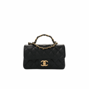 Mini Handy CC Flap Bag. Authentic quality luxury bag crafted in genuine leather comes with authenticity card, dust bag and gift bag. Petite yet powerful, the Caviar Quilted Mini Handy CC Flap embodies timeless sophistication. Crafted from signature caviar leather with classic diamond quilting, this bag exudes refined elegance in every stitch. The design features a structured top handle and a leather-threaded chain strap, offering versatile styling from hand-carry to crossbody. Gold-plated CC details and the signature turn-lock closure add the perfect touch of luxury. Inside, a sleek leather interior with both zipper and patch pockets ensures your essentials stay beautifully organized. Compact, iconic, and unmistakably *ANEL — this is the ultimate statement in modern classic style.