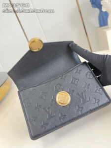 Wallet On Chain Rosy. Authentic quality luxury bag crafted in genuine leather comes with authenticity card, dust bag and gift bag. Rosy Elegance, Effortlessly Carried. Introducing the Wallet On Chain Rosy—a compact statement of modern elegance. Crafted from the House’s signature Monogram Empreinte leather, this chic piece brings timeless sophistication to any outfit. The design shines with a gold-toned LV Circle and a sleek chain strap, offering effortless shoulder carry for day or night. Despite its refined silhouette, the Rosy is smartly sized to hold your everyday must-haves, complete with three secure card slots to keep essentials organized. A perfect blend of luxury, versatility, and iconic craftsmanship—your new go-to accessory for every occasion.